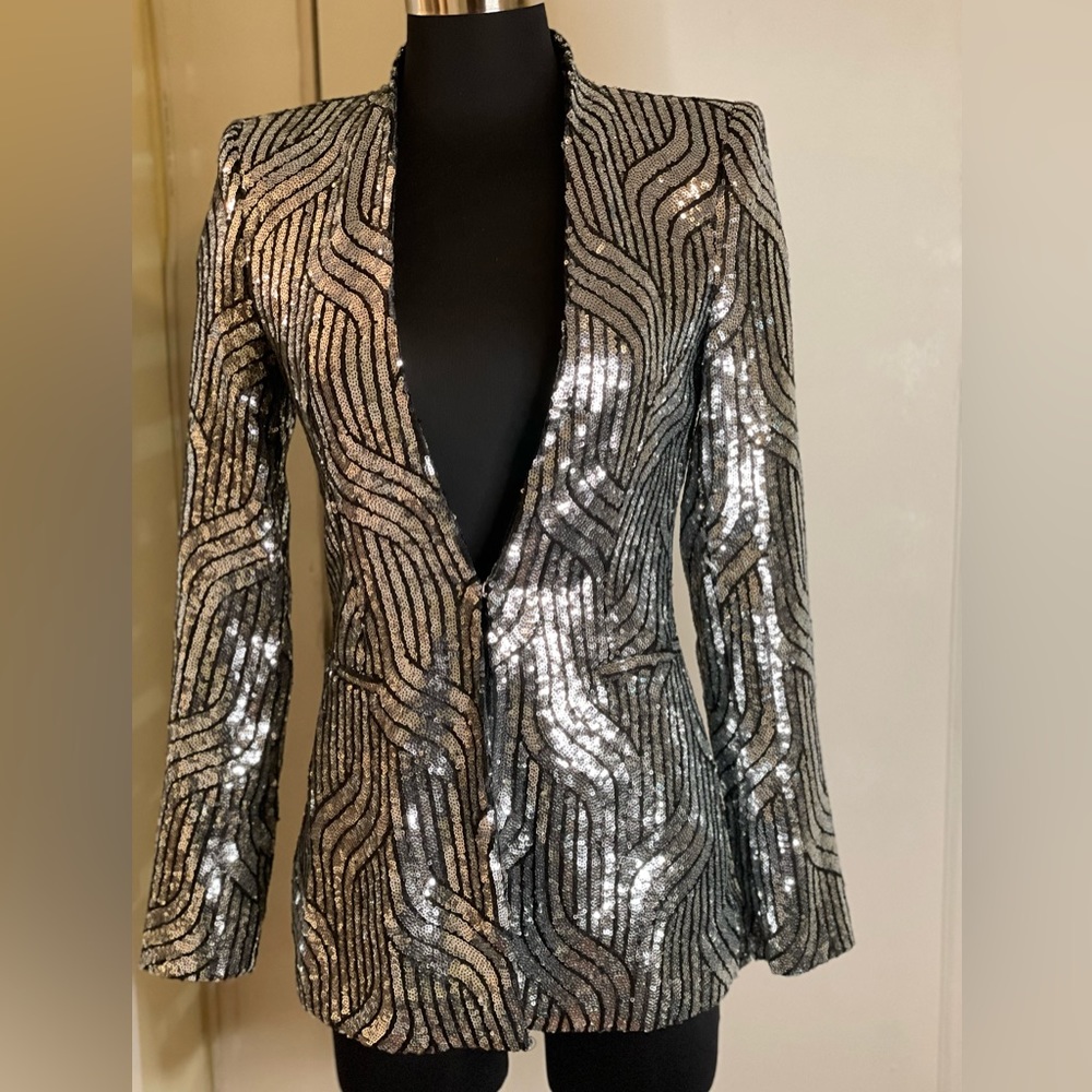 Sold Out Blogger Fave! Zara sequin jacket as seen on Trinny Woodall.